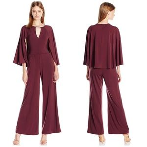 GUESS Maroon Cape Jumpsuit